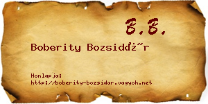 Boberity Bozsidár névjegykártya